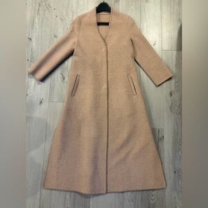 Luxury Cashmere Wool Boiled Coat | Minimalist European Style | Size S | 90s–Y2K